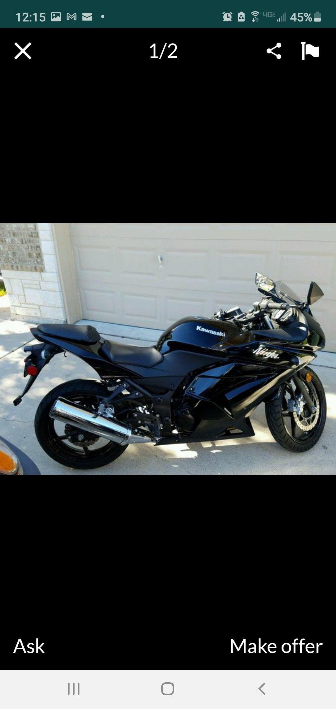 Motorcycle, 2008 Kawasaki Ninja Ex250