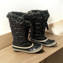 Sporto Womens Tall Black Faux Fur Waterproof Snow Tall Winter Boots