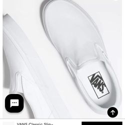 Vans Classic Slip On Shoes White M6.5/W8