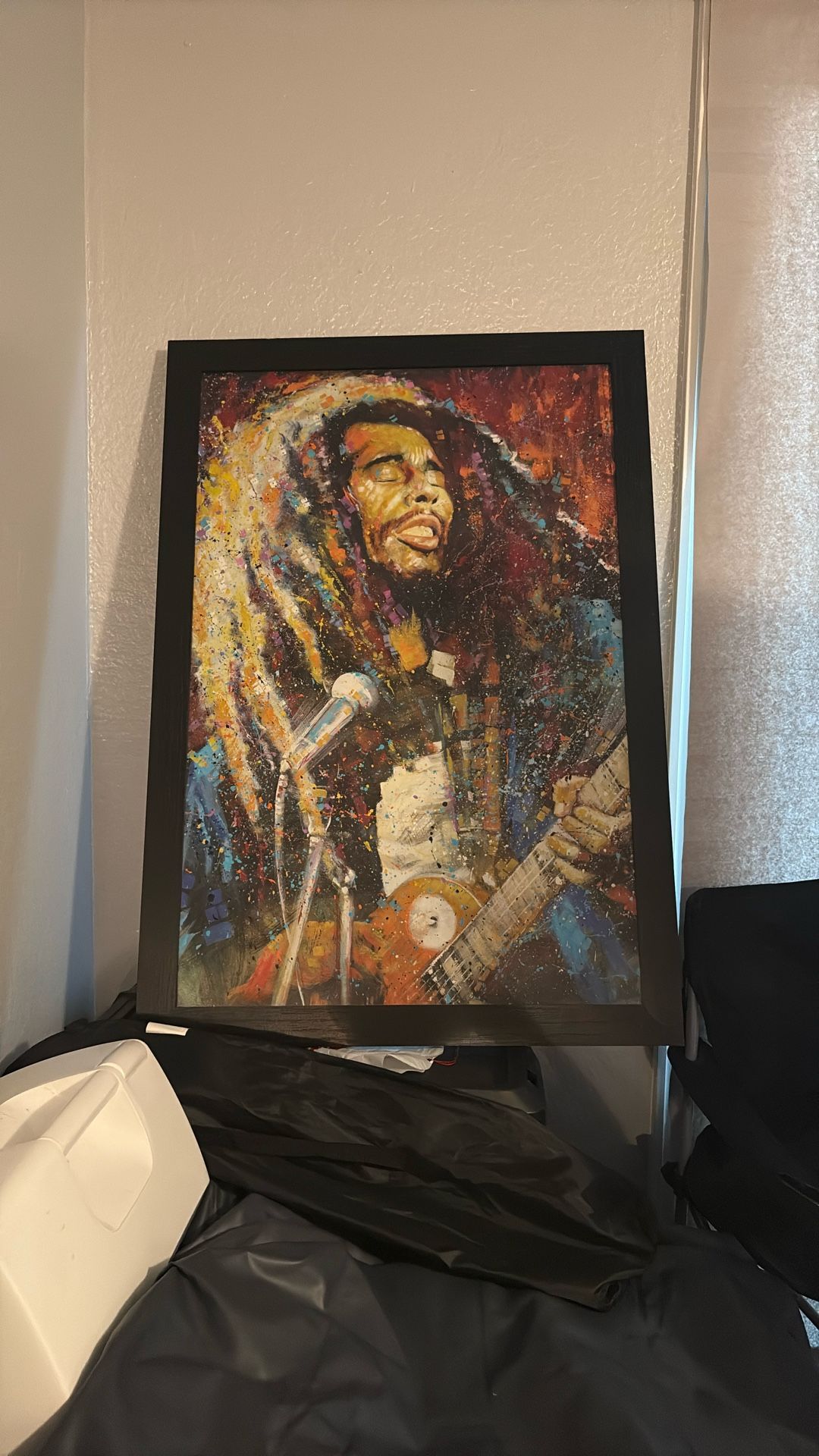 Bob Marley Painted Canvas (Framed)