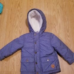 Blue Baby BOY JACKET COAT..SIZE 18 MONTHS..SHERPA LINED  HOOD..VERY JACKET FOR WINTER..LIKE NEW!