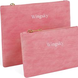 2 Pack Makeup Bag Set, Cosmetic Pouches for Purse, Portable and Stylish Travel Toiletry Bags