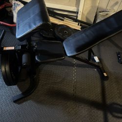Exercise Bench With Leg Press And Preacher Curl