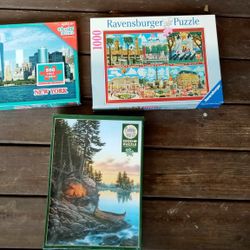 Lot Of 3 Jigsaw Puzzles Cobblestone,Ravensburger