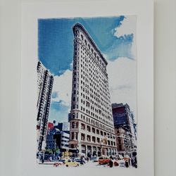 4 Scenes Of NYC Mounted 27 X 17 Inches 