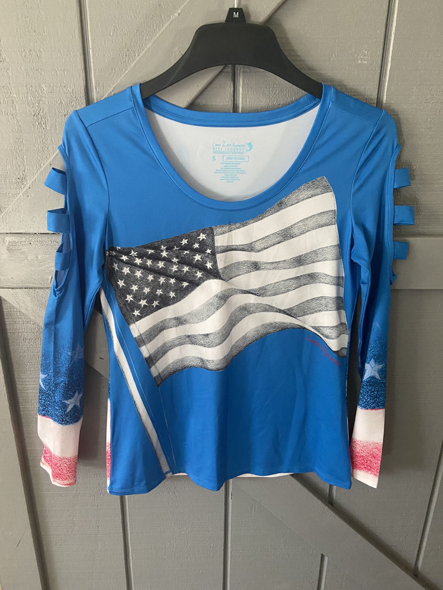 Women S Reel Legends American Flag Long Sleeve Shirt