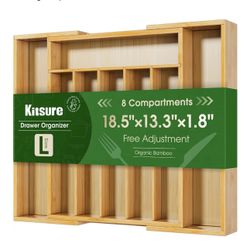 Kitsure Silverware Organizer - Expandable Bamboo