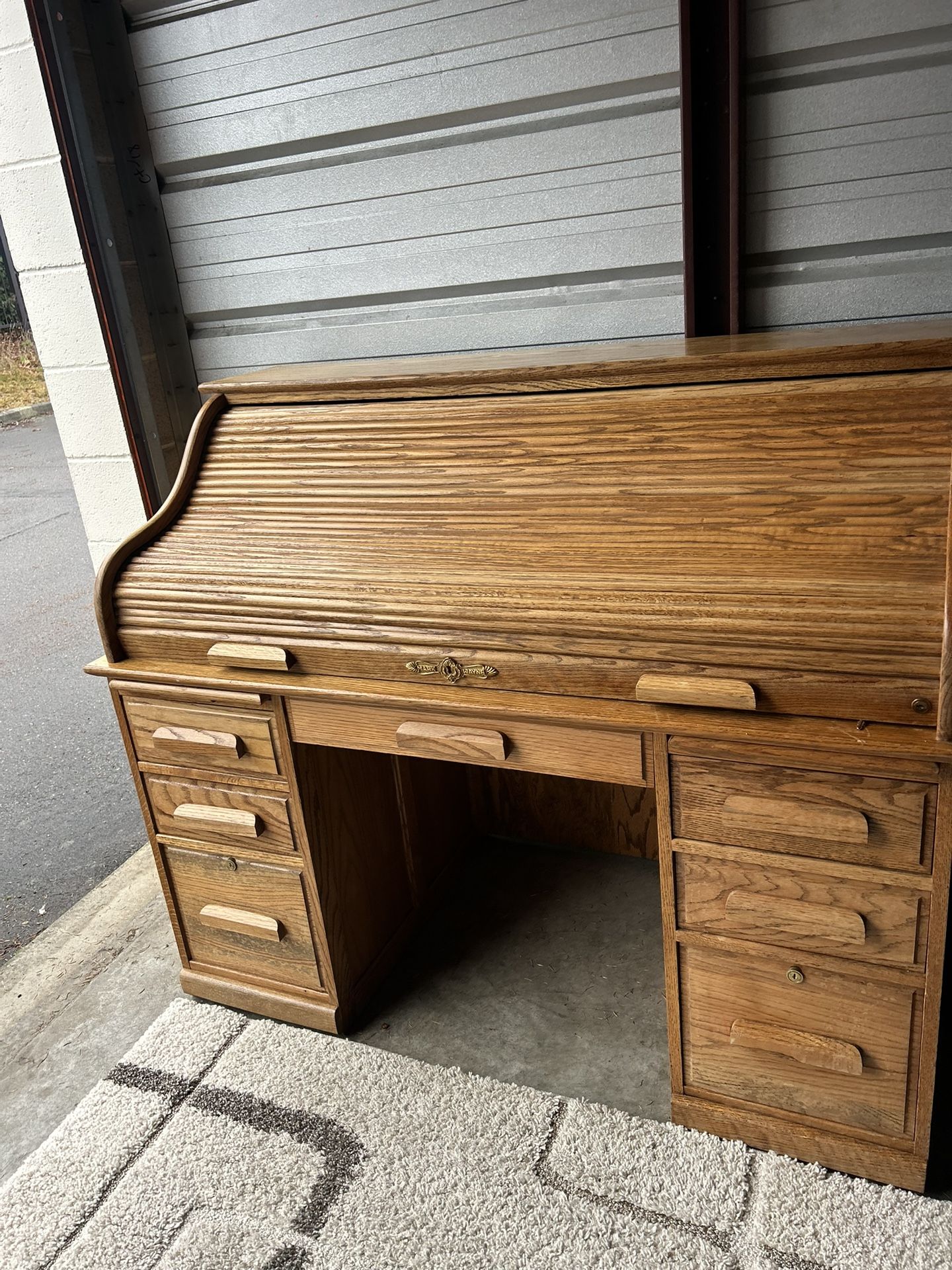 Oak Roller Shutter Table