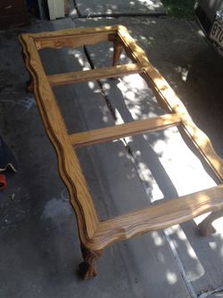 Hand Carved Victorian Style Coffee Table! NEEDS NEW GLASS PIECES.