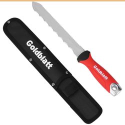Goldblatt Insulation Knife, 8 Inch Stainless Steel Blade - Serrated Sharp Double Side Insulation Cutter Tool For Cutting Heat Material, Styrofoam - Ro