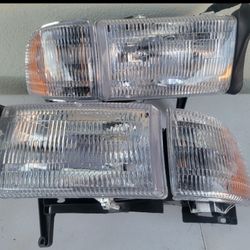 94-01 Dodge Ram Headlights Luces Micas Calaveras Faros Faroles Focos Headlamps 