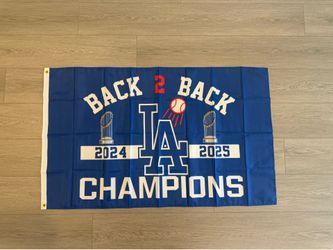 Los Angeles Dodgers Back 2 Back Champions 3’ x 5’ Polyester Flag