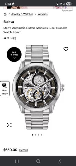 Bulova Men's Automatic Sutton Stainless Steel Bracelet Watch