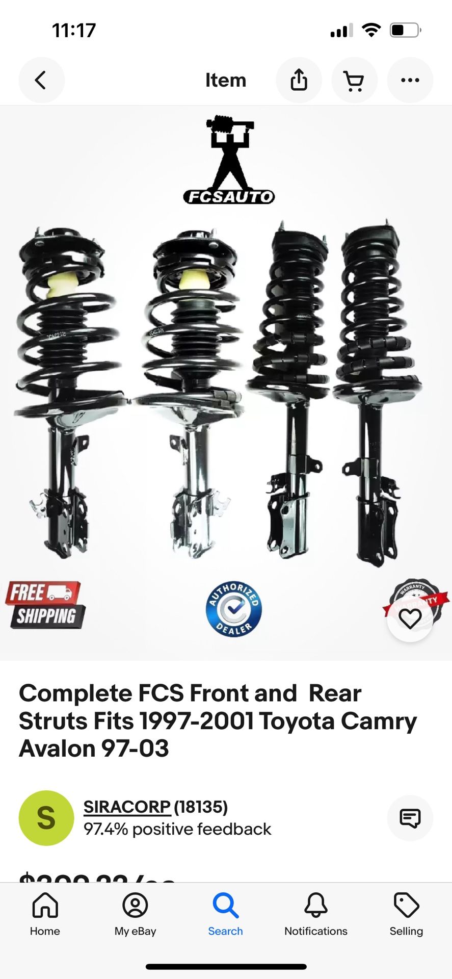 Complete Front And Rear Strut