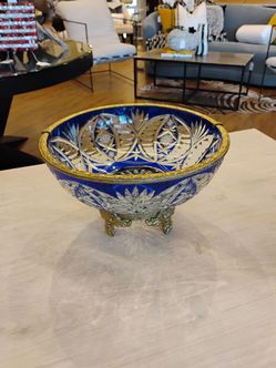 Crystal blue Antique Vase