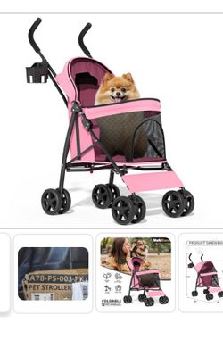New Pink MoNiBloom Pet Stroller For Small/Medium Dogs And Cats