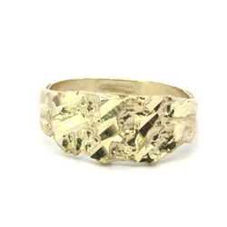 Men’s 10k  Yellow Gold Nugget Band Ring Size 9.5 GP3122135