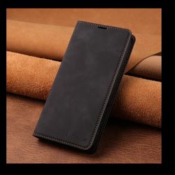 Black Leather Wallet Case for iPhone 12 / 12 Pro – New Condition