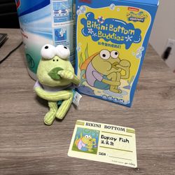 AUTHENTIC - POPMART Bikini Bottom Buddies Series Plush Pendant Dopey Fish