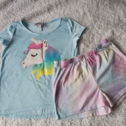 Girl's Unicorn Pajama Set Size 8