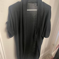 Rue 21 Black Open Cardigan 1/2 Sleeves, One Size