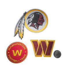 WASHINGTON REDSKINS COMMANDERS IRON ON PATCHES 3 PC LOT VINTAGE RARE
