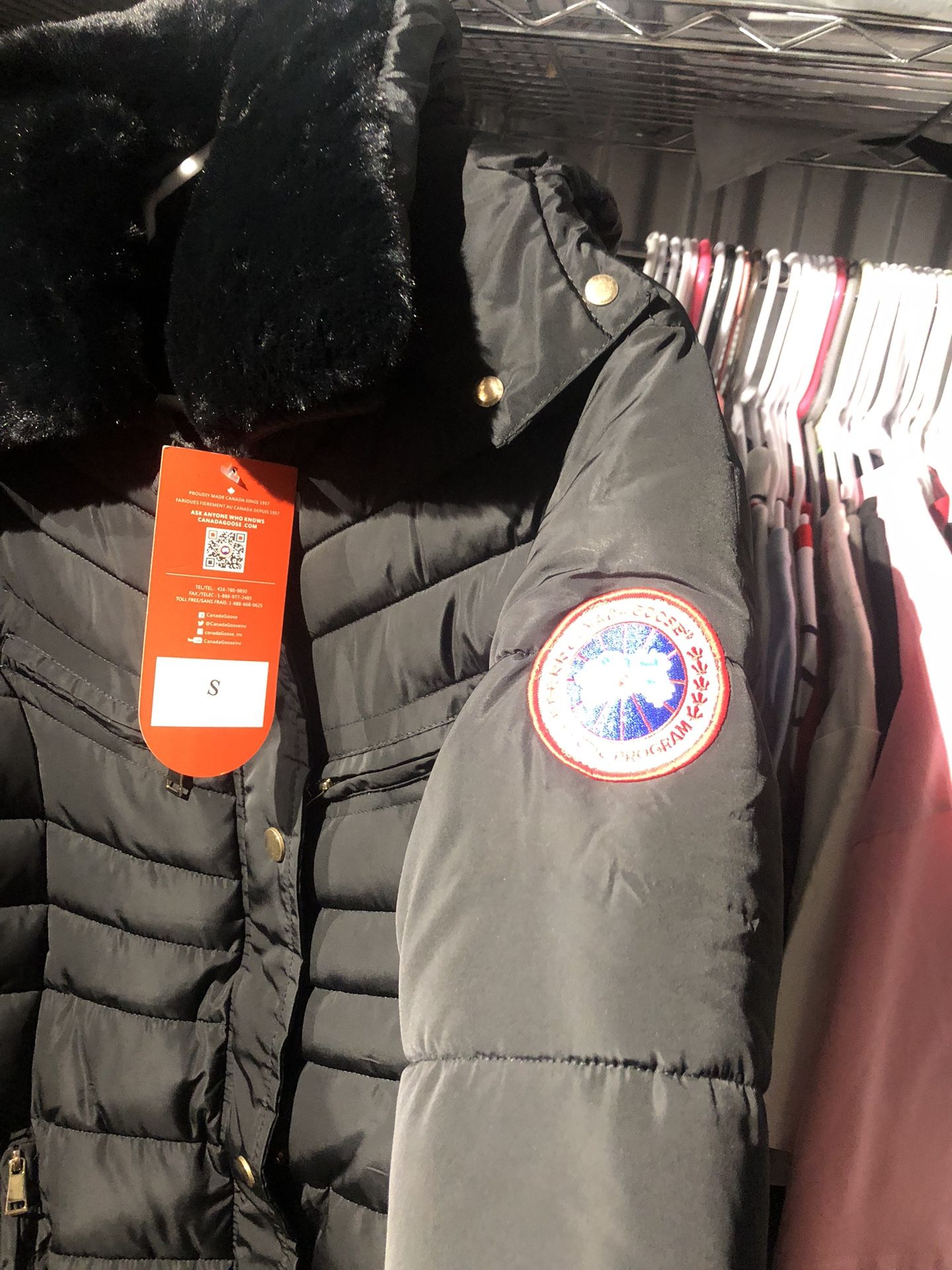 Woman’s Black Goose Jacket S,m, Only 