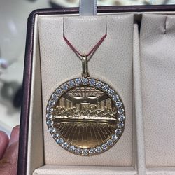 14k gold last supper pendant