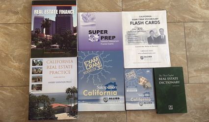 California Real Estate Study Books & Exam Prep Bundle – 7 Pieces – NEW