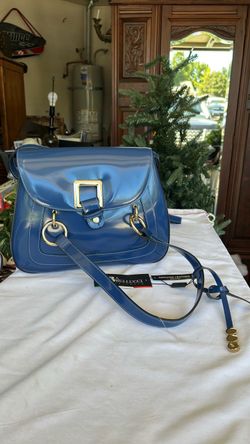 Bellucci Italia Blue Leather Crossbody Bag