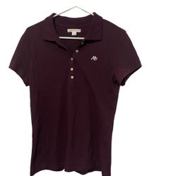Aeropostale A87 Shirt Adult Size Large Maroon Polo Collar Short Sleeve
