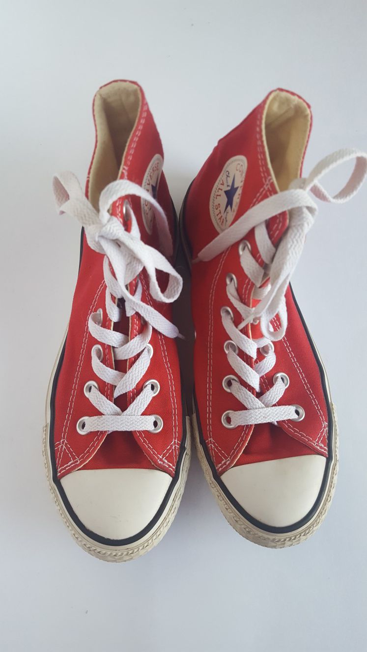 Converse All Star Red Mens 5 Women’s 7 Chuck Taylor Hi Top Sneakers Shoes