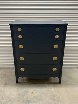 🚨Free Delivery NJ/NY Navy Blue Solid Wood Dresser - 4 Drawers