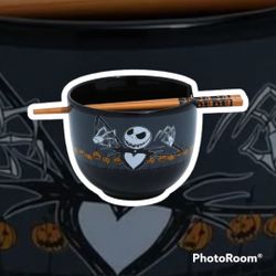 Nightmare Before Christmas Jack Ramen Bowl With Chopsticks : 20 Oz : New