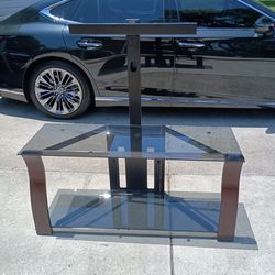 Glass And Wood TV Stand, Fits Up To 65” TV