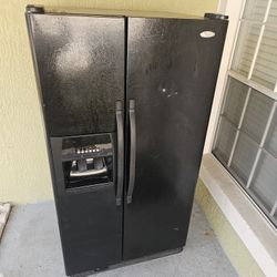 Black Whirlpool Refrigerator 