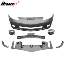 Fits 2005–2013 Corvette C6 Base Front Bumper Cover Z06 Conversion Assembly +Foglight