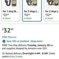Dog Shock Training Collar For 2 Dogs 