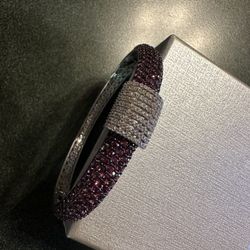 Stunning Sterling Silver Garnet, And CczBracelet