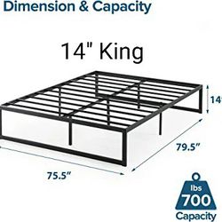 NEW Zinus Abel 14" Metal Platform Bed Frame, King 