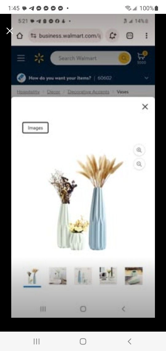 BRAND NEW..WHOLE HOUSEWARES Ceramic Vases for Decor, Set of 3 -