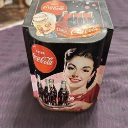 1998 COCA COLA COMPANY BRAND HAVE A COKE FLIP TOP STORAGE TIN BOX CONTAINER