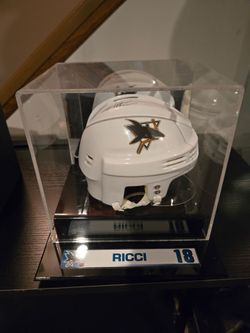 San jose sharks mike ricci signed mini helmet