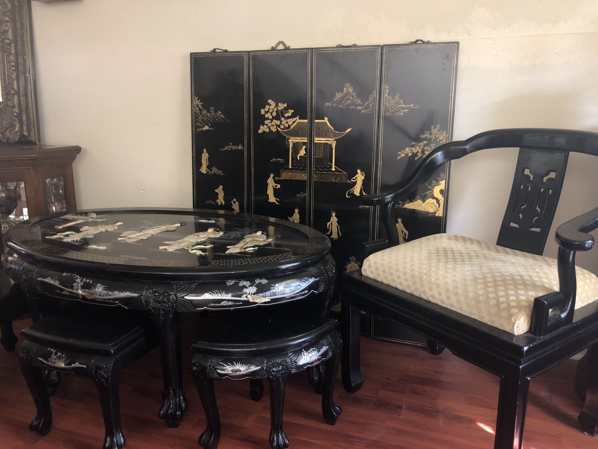ORIENTAL TABLES/(6) chairs $150