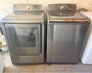 SAMSUNG. WASHER AND GAS DRYER