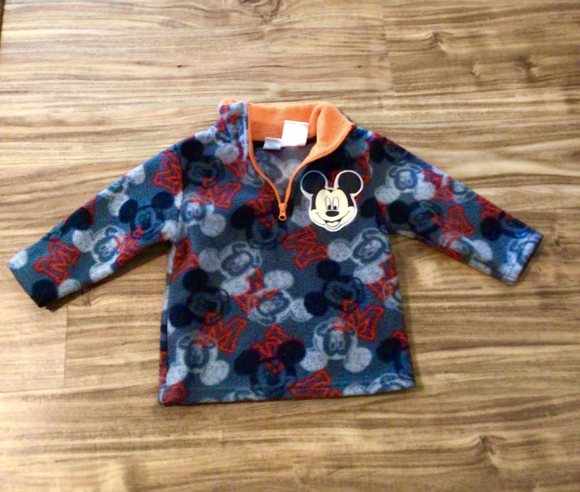 Disney Mickey Mouse fleece 1/4 zip pullover sweatshirt 12M