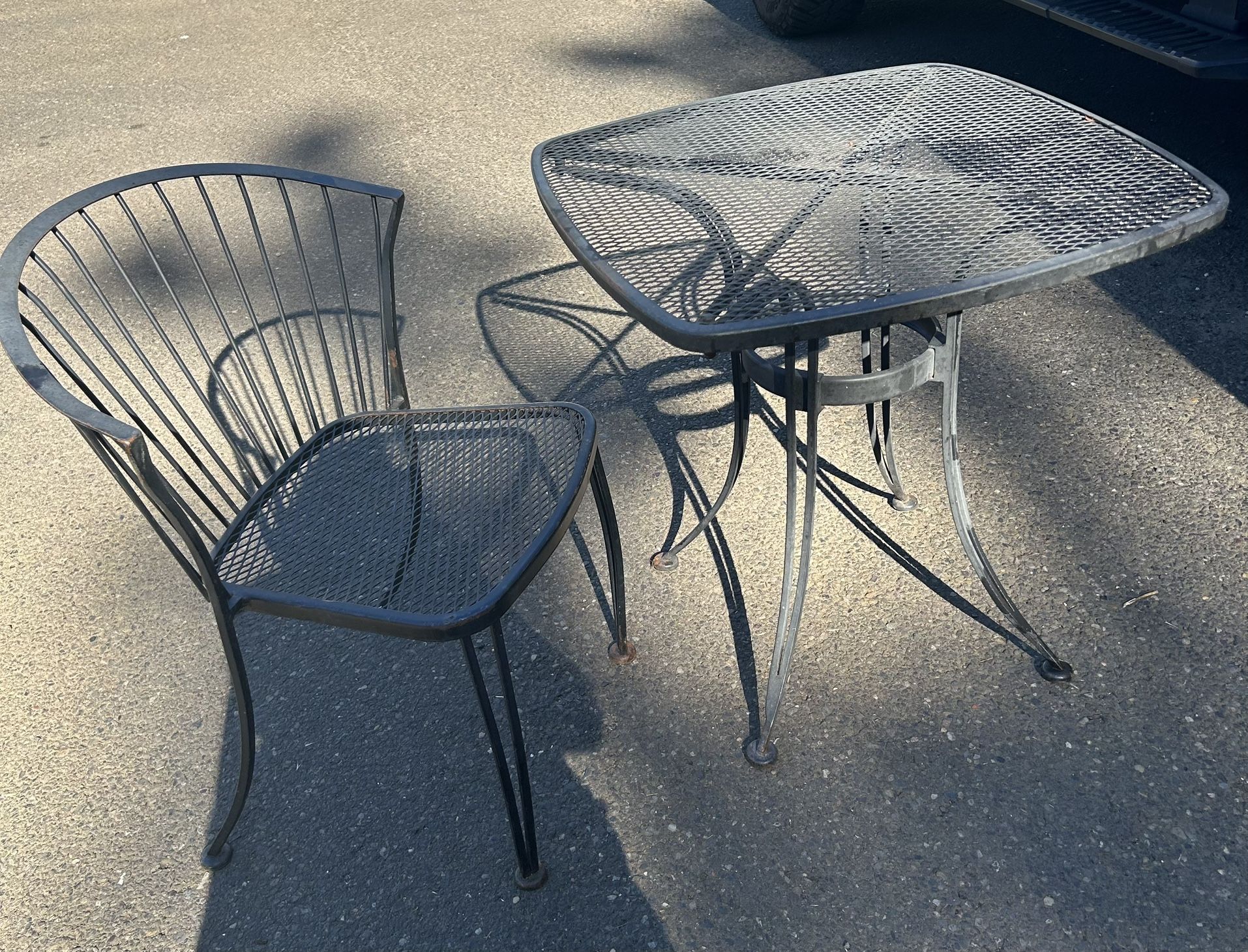Metal Table with Chair