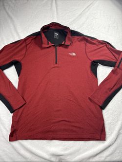 The North Face FlashDry-XD 1/4 Zip Pullover Active Shirt Men Large Red Black