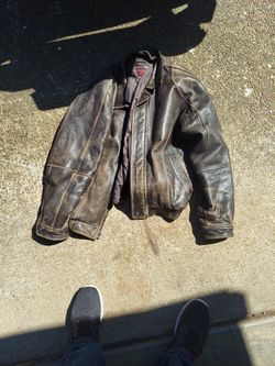 Nicely Weathered Biker Style Bomber Jacket