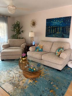 Loveseat Chair And A Half And Ottoman